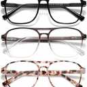 Dccdllo Trendy Aviator Reading Glasses for Women Men Blue Light Blocking Computer Readers Eyewear