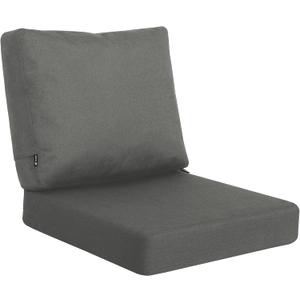 Favoyard Deep Seat Patio Cushions 22  22 inch Rainproof & Fadeness Furniture Cushion Set for Outdoor Chair Couch with Polyester-Linen Fabric & Removable Cover, Hidden Zipper and Adjustment Staps (Dark Gery)