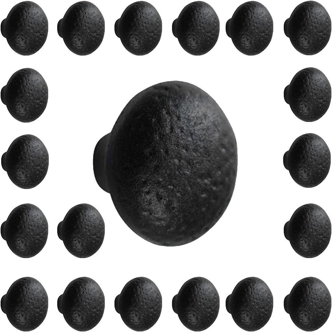 Renovators Supply Manufacturing Cabinet Knobs 1.25" Wrought Iron Drawer Knobs for Cabinets and Drawers with Mounting Hardware Pack of 20
