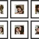 An&He 10x10 Picture Frames Set of 6, Displays 6x6 with Mat or 10x10 Without Mat Photos, Square Collage Wall Decor for Gallery, Wall Decor, Black