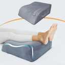 MORTGO Leg Elevation Pillows, 8" Leg Pillows for Sleeping, Memory Foam Wedge Pillow for Swelling, Circulation, Pain Relief, Elevated Pillow for PostSurgery, Back Support Pillows w/Washable Cover