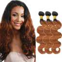 1B30 Ombre Brown Bundles Human Hair Body Wave 3 Bundles 18 20 22 Inch Unprocessed Brazilian Virgin Remy Dark Brown Body Wave Bundle Human Hair Extensions