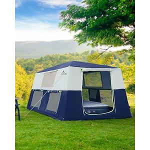 CORANI 14.1'x6.5'x9' Inflatable Tents for Camping, Portable 6/8/10 Person Blow Up Air Tent, Waterproof Windproof Easy Setup Large Family Tent with 2 Doors, 6 Windows, Mosquito Screen