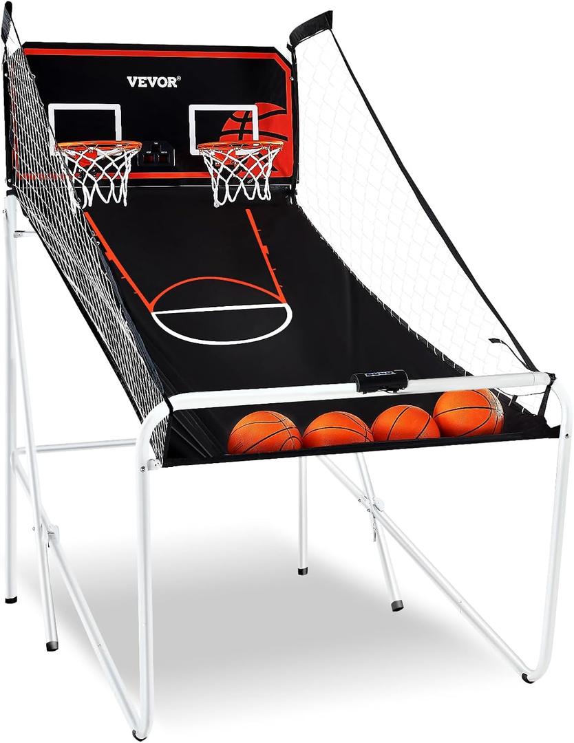 VEVOR Basketball Arcade Game Indoor, 2 Player Indoor Basketball Game, Home Dual Sport with 8 Game Modes, Electronic Scoreboard, and Inflation Pump,Adults