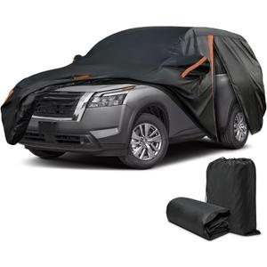 Car Cover for Nissan Pathfinder 1992-2025, SUV Full Car Cover Waterproof All Weather for Automobiles, Outdoor Sun Rain UV Snow Dust Protection, Custom Fit with Driver Door Zipper & Reflective Strips