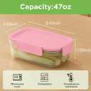 10-Pack Food Storage Containers with Airtight Leakproof Lids, BPA-Free Meal Prep Containers for Microwave/Dishwasher/Freezer, Pink, 47.3oz Each