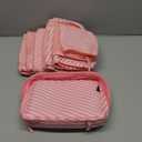 BAGAIL 8 Set Packing Cubes Luggage Packing Organizers for Travel Accessories-White and Pink Stripe