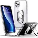 Shields Up for iPhone 11 Pro Max Case with Stand, Phone Case Clear with Double Ring Holder [Adjustable & Foldable] Shockproof Protective Cover for iPhone 11 Pro Max 6.5 inch - Clear