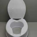 Raised Toilet Seat with Lid for Elderly, 6" High Toilet Seat for Elongated or Standard Commode, Raised Toilet Seat for Seniors, Handicap Toilet Seat Riser with Cover