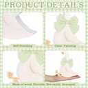 Lineshading 3 Pcs Silly Goose Birthday Party Decoration Sage Green Bow Wooden Silly Goose Baby Shower Decor Funny Table Centerpiece Gift for Party Favor Desk Tiered Tray, 5.9/4.7/3.9 Inch