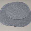 Round Placemats Set of 6, Reversible Faux Leather Heat Resistant Table Mats, 100% Waterproof Oilproof Wipeable Table Protective Placemats for Vinyl, Washable for Indoor & Outdoor Use (6, Light Blue)