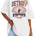 Baseball Shirt Women Oversized Baseball Game Day Shirts Fan T-Shirt Short Sleeve Tee Top (White, XL)
