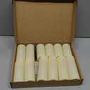 Enido Flameless Candles Led Candles Pack of 12 Battery Candles (D2.15'' x H4''5''6'') Waterproof Outdoor Indoor Candles with 10-Key Remotes and Cycling 24 Hours Timer (Plastic)