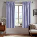 Deconovo Solid Rod Pocket Curtains for Spring Decoration, 54 Inch Long Thermal Insulated, Room Darkening Curtains for Small Window - W42 X L54 Inch, Light Purple, Set of 2