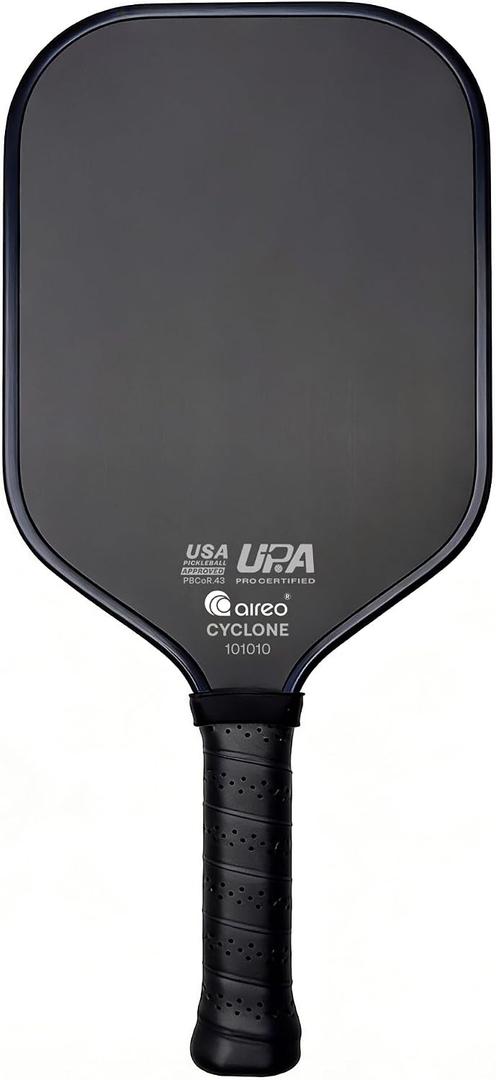 AIREO Gen 4 Pickleball Paddle, Cyclone 16MM Pickleball Racket, USAP Approved T700 RAW Carbon Fiber Pickle Ball Paddle, Floating Foam Core for Pro-Level Performance, Elongated