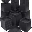 Bed Risers 12 Inch Heavy Duty, Lifts 1-12 Inch, 4 Pack Black