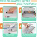 Cat Litter Bags, 80 Pieces Litter Box Liners for Automatic Cat Litter Box Self Cleaning, 4 Rolls 18 x 18 inches Robot Drawstring Bags, White