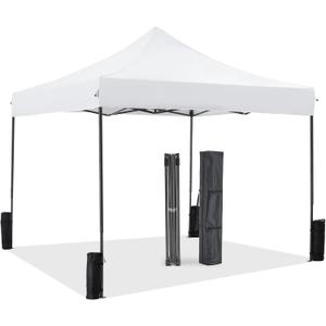 Canopy Tents 10x10 Heavy Duty with Sand Bags, Pop Up Canopy for Vendor Market,Parties,Backyard with Carrying Bag, Waterproof Portable Tent Pop Up Shade 10FT WH