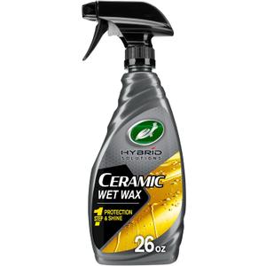 Turtle Wax 53410 Hybrid Solutions Ceramic Wet Wax, One Step Shine and Protection Solution, Extreme Water Beading, Keeps Vehicle Cleaner for Longer, No Streaks, 26 oz. (Pack of 1)