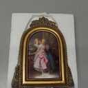 4x6 Ornate Arched Picture Frames,Vintage Gold Hand-Crafted Resin Photo Frame with Easel for Tabletop & Wall