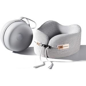 Neck Pillow Airplane, 100% Pure Memory Foam, Comfortable Breathable Cover, Travel Pillows for Airplanes, Ergonomic Design, Neck Pillow for Traveling, Airplane Pillow Flight Train, Gray