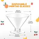 50 PCS Disposable Martini Glasses for Parties 5oz,Plastic Martini Glasses Disposable,Martini Plastic Cups for Wedding Party Bowl Wine Ice Cream Fruit