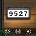 Solar Address Sign, Lighted Address Numbers Outdoor Waterproof, Illuminated LED Address Plaque, House Numbers for Outside, Grey