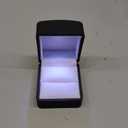 LED Black Ring Box for Proposal, Wedding, Engagement...Luxury Arc Shaped Top Design LED Ring Jewelry Gift Box with Light for Men for Women Box Dimension 2.28(W)*2.48(D)*1.65(H)