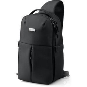 Expandable Tablet Sling Bag  Black  Sleek Crossbody for EDC, Travel & Light Hiking, Lightweight Water-Resistant, Organized Storage with Anti-Theft Pocket, Fits Tablets up to 11