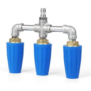 3-in-1 Turbo Nozzle Pressure Washer, 360 Rotating Turbo Nozzle, Pressure Washer Turbo Nozzle with 1/4" Quick Connect - 4000-5000 PSI, 4-6 GPM, 2.0 Orifice (Blue)