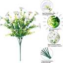 HyeFlora Artificial Flowers for Outdoors Fake Plants Outside Decoration, 12 Bundles Silk White Morning Glory UV Resistant Look Real Faux Flowers for Planter Front Door Porch Patio Yard Gardens Balcony