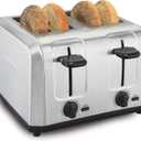 Hamilton Beach 4 Slice Toaster with Extra Wide Slots for Bagels, Shade Selector, Toast Boost, Slide-Out Crumb Tray, Auto-Shutoff and Cancel Button, Brushed Stainless Steel (24910)