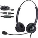 MKJ Headset for Cisco Phones Dual Ear Landline Headset with Noise Cancelling Microphone for Cisco Telephone CP-7821 7841 7941G 7942G 7945G 7960 7961G 7962G 7965G 7971G 7975G 8841 8865 9971