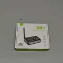 Bluetooth Transmitter Receiver 3-in-1 Bluetooth 5.3 Audio Adapter for 2 Headphones with Bypass Volume Control ON/Off Switch LCD Display 3.5mm Aux/Optical/RCA for Home Stereo TV Speaker PC (All Black)