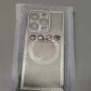 Misscase Magnetic Glitter Case for iPhone 16 Pro 6.3 Inch, Camera Protection, Compatible with MagSafe, Rectangle Cute Bling Sparkle Diamond Colorful Phone Cover, Drop-Tested & Shockproof-Silver