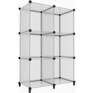 HOMIDEC 6-Cube Light Grey Cube Storage Organizer, Modular Storage Shelf with Hammer, Bin Cabinet Closet Bookshelf for Living Room, Bedroom, Office, Each Cube Size 11.8 x 11.8 inch