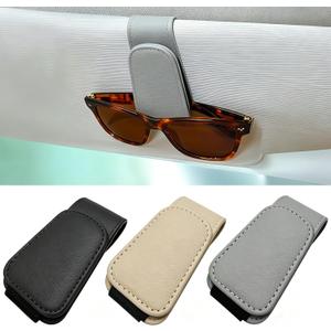 Car Sunglass Holder for Visor, Magnetic Car Eyeglass Holder Clip, Universal Vehicle Sunglasses Eyeglasses Mount, 1 Pack Gray
