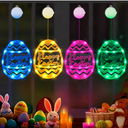 Mosoan 4 Pack Easter Egg Decorations Lights, Easter Eggs Window Lights with Suction Cup, Battery Operated Easter Lights Easter Window Decorations for Home Indoor Easter Party Decor