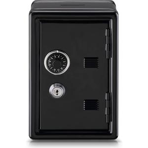 Younion Money Safe and Cash Lock Box, Mini Size Security Safe Box for Money Jewelry and valuables, 4.6"x 4.2"x 6.9" Black