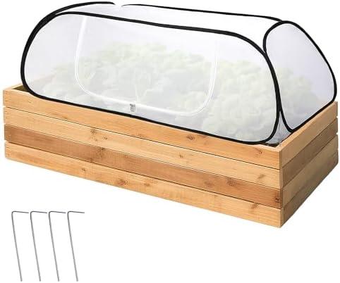45" x 22" x 16" Pop Up Winter Garden Rows Plant Covers, Raised Garden Beds Vegetable Rows Cold-proof Plant Protector, Freeze Protection Raised Bed Cover Accelerator for Snow Frost Protection
