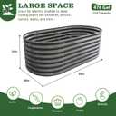 Anleolife 8x4x2ft Oval Deep Root Galvanized Raised Garden Bed, Quartz Grey