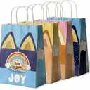 TimEmbrace Blue Puppy Goodie Bags, 16 Count Small Party Favor Bags and Gift Bags for Kids Birthday, Holiday Events and Treats, Eco-Friendly Reusable Paper, 8.27 x 5.9 x 3.2 Inches