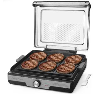 Baker's Friend Smokeless Indoor Grill with Removable Plates, Portable BBQ Grill, Electric Grill Indoor, Indoor Grills Electric Smokeless, Cooking & Grilling Gifts, Recipes Included, Graphite