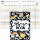 Fuyoooo Teacher Record Book Teacher Grade Books 2025-2026 Spiral Bound Record Class Grade Book Office Favors Gift for Classroom Attendance Supplies Decoration Double Sided(Black Dots)