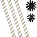 Chimney Cleaning Brush Dryer Duct Cleaner 2-in-1 Kit Fireplace Drier Vent Lint Sweeping Tools 18’ Flexible Rods Rotary System Working with or Without Drill Set of 2