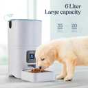 Smart Automatic Cat Feeder - 6-L Reliable Automatic Cat Food Dispenser with Display LCD Screen for Easy Set Up - (White)