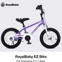 RoyalBaby Bike EZ Kids Bike, Balance and Pedal Bicycle, Coaster with Kickstand, 14 Inch Toddlers to Big Kids 3-10 Years, 14