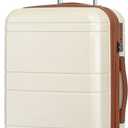 KYME Carry On Luggage 22x14x9 Airline Approved with TSA Lock Hard Shell Carry On Suitcase Lightweight Suitcases with Wheels Small Luggage for Men Women,Carry-On 20 Inch,Beige