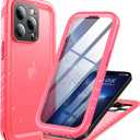 Cozycase Compatible with iPhone 14 Pro Waterproof Case - Full Body Shockproof Dustproof Dropproof Built in Screen Protector Rugged Waterproof Case for iPhone 14 Pro 6.1 Inch Pink