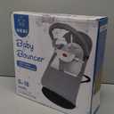 HKAI Baby Bouncer, Portable Baby Bouncer Seat for Babies 0-18 Months, 100% Cotton Fabrics, 3 Modes of use with Rocker and Stationary Options, Infant Rocker Chair with Hanging Toys-Grey